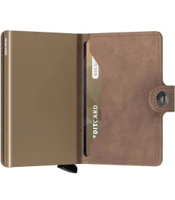 New Porte-Carte Miniwallet Vintage Taupe Femme Petite Maroquinerie