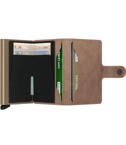 New Porte-Carte Miniwallet Vintage Taupe Femme Petite Maroquinerie