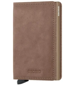 Discount Porte-Carte Slimwallet Vintage Taupe Femme Petite Maroquinerie