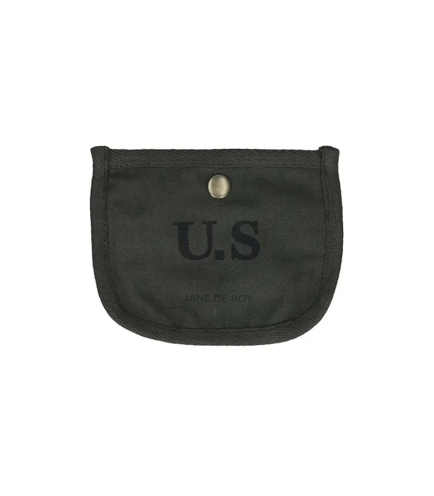 Best Porte-Carte Toile Kaki X Jane De Boy Femme Petite Maroquinerie