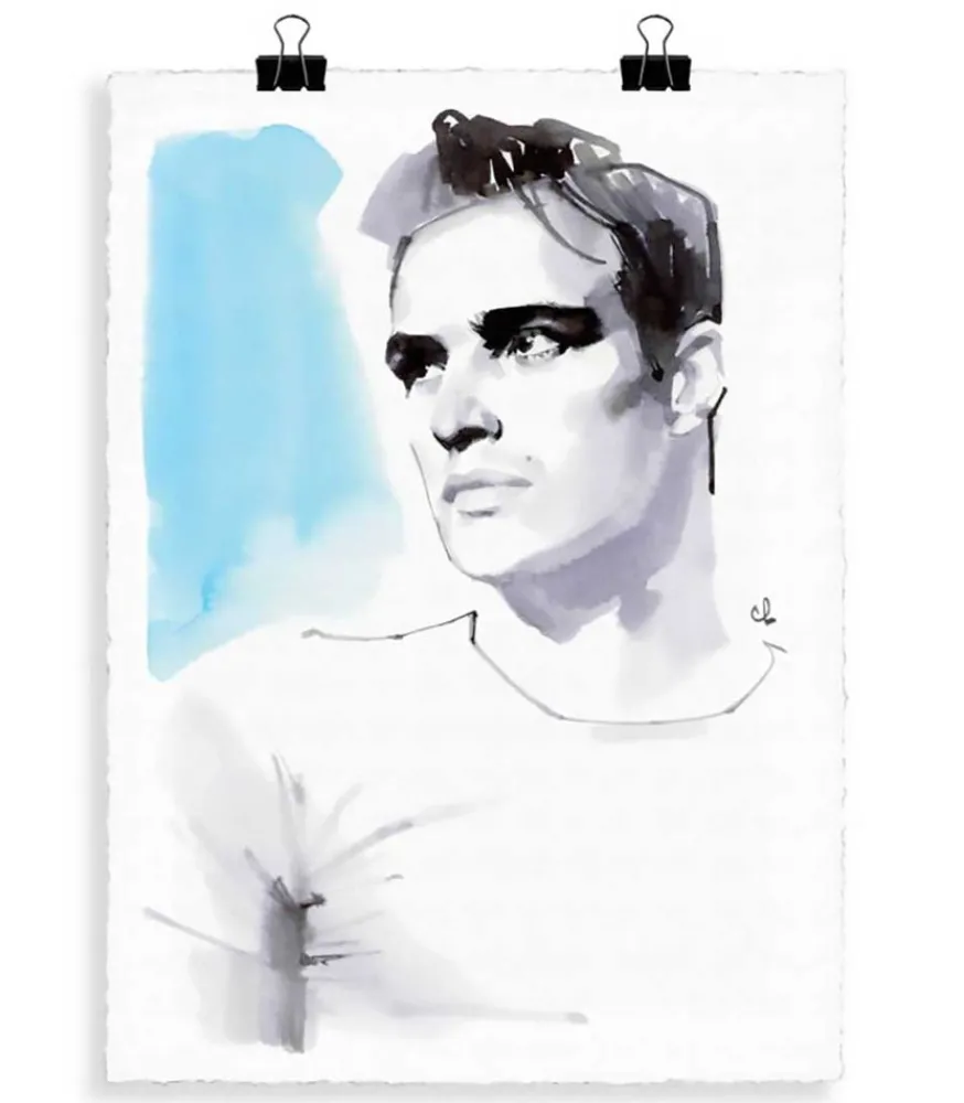 Online Portrait B6 Marlon Brando 56 X 76 Cm Affiches & Tableaux