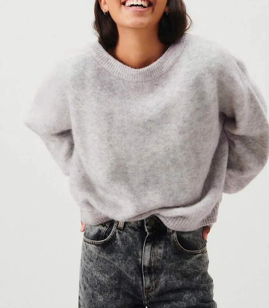 Sale Pull Col Bateau Vitow Gris Clair Chine Femme Mailles & Sweats