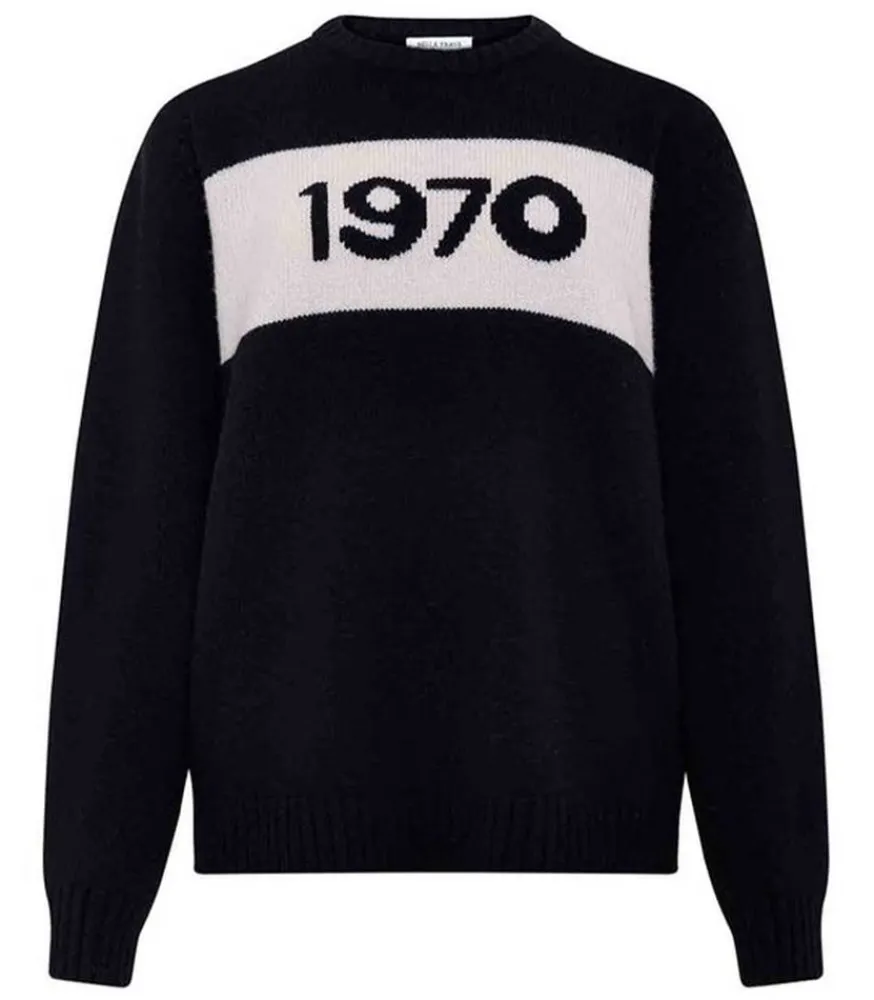 Sale Pull Oversized 1970 Merinos Noir Femme Mailles & Sweats