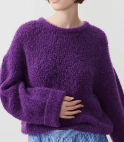 Outlet Pull Zolly Aubergine Chine Femme Mailles & Sweats