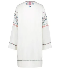 Hot Robe Chemsi Brodee En Coton Ecru Femme Robes