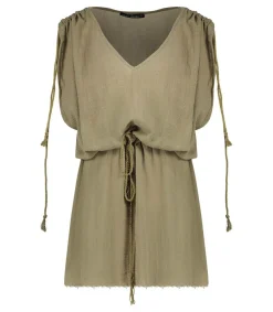 Sale Robe Courte Alexandrie Khaki Femme Robes