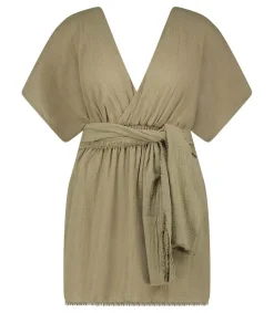 Robe Courte Empire Khaki Femme Robes