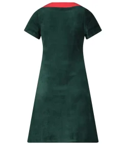 New Robe Diana Vert Fonce & Rouge Femme Robes