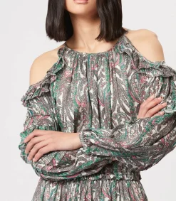 Sale Robe Imprimee Gabinia Ecru Femme Robes