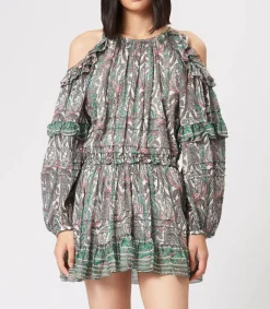 Sale Robe Imprimee Gabinia Ecru Femme Robes