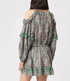 Sale Robe Imprimee Gabinia Ecru Femme Robes