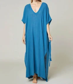 Robe Kaftan Palma De Mallorca Petrole Femme Robes