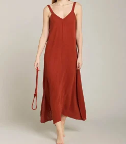 Clearance Robe Longue Palma De Mallorca Terracotta Femme Robes