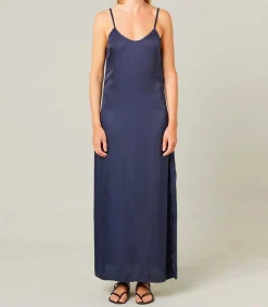 Clearance Robe Longue Rio Bleu Marine Femme Robes