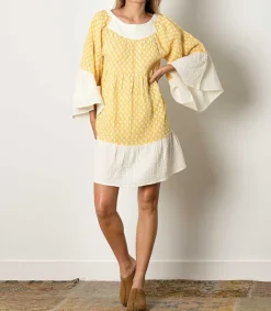 Discount Robe Talitha Mini Blockprint Colorblock Femme Robes