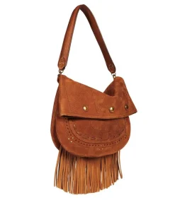 Best Sac Jerry M Cuir Velours Tabac Femme Sacs Bandoulière