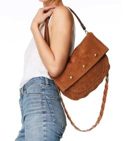 Best Sac Jerry M Cuir Velours Tabac Femme Sacs Bandoulière