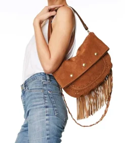 Best Sac Jerry M Cuir Velours Tabac Femme Sacs Bandoulière