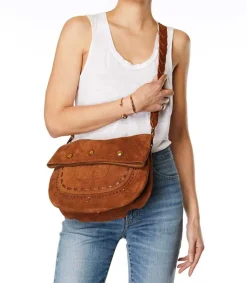 Best Sac Jerry M Cuir Velours Tabac Femme Sacs Bandoulière