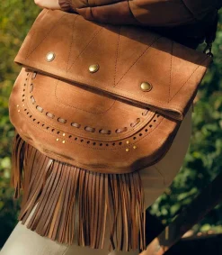 Best Sac Jerry M Cuir Velours Tabac Femme Sacs Bandoulière