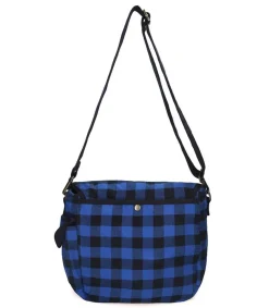 Clearance Grand Toile Ecossais Bleu Femme Sacs Bandoulière