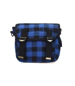 Online . Petit Toile Ecossais Bleu Femme Sacs Bandoulière