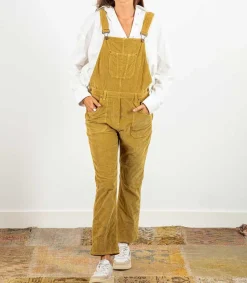 Discount Salopette En Velours Cotele Loonie Ocre De Sienne Femme Combinaisons