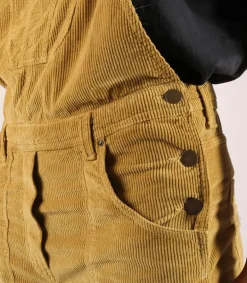 Discount Salopette En Velours Cotele Loonie Ocre De Sienne Femme Combinaisons