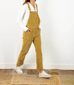 Discount Salopette En Velours Cotele Loonie Ocre De Sienne Femme Combinaisons