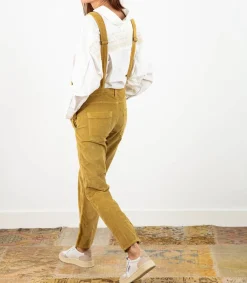 Discount Salopette En Velours Cotele Loonie Ocre De Sienne Femme Combinaisons