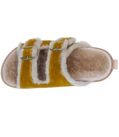 Sale Sandales A Boucles En Velours Et Peau De Mouton Femme Sandales & Tongs