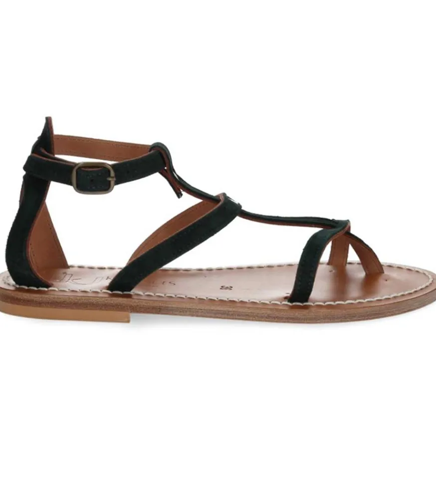 Clearance Sandales Antioche Cuir Velours Grama Femme Sandales & Tongs