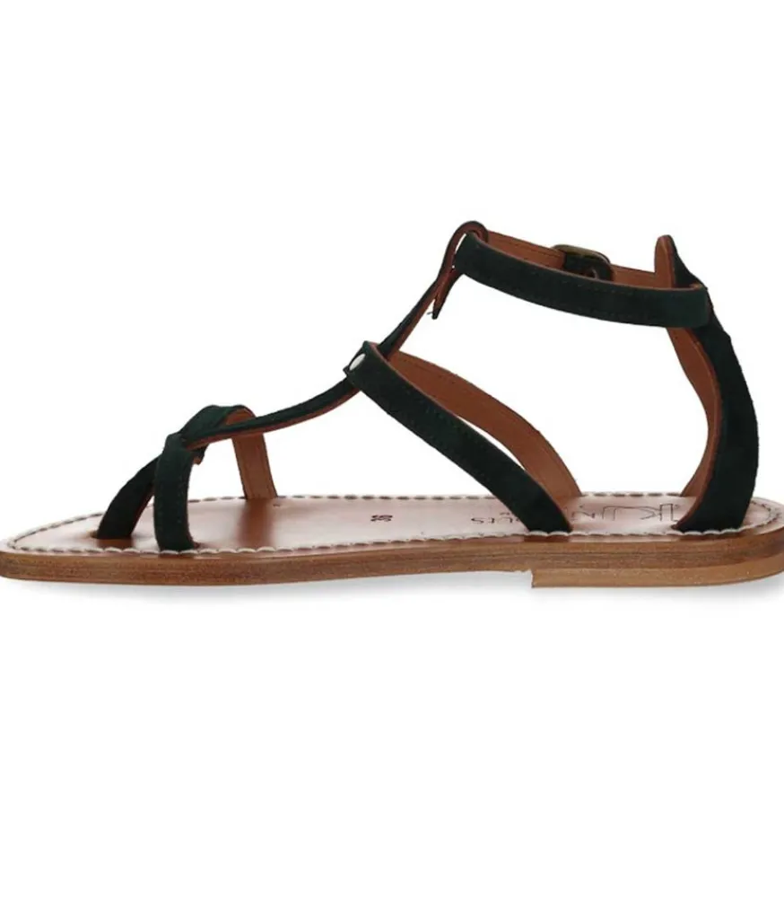 Clearance Sandales Antioche Cuir Velours Grama Femme Sandales & Tongs