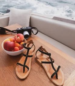 Clearance Sandales Antioche Cuir Velours Grama Femme Sandales & Tongs