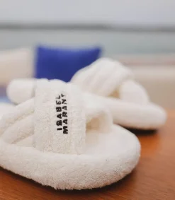 Hot Sandales Niloo En Eponge Ecru Femme Sandales & Tongs