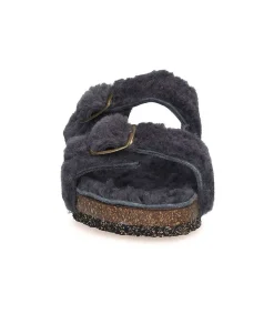 Hot Sandales Shearling Gris/Gris Femme Sandales & Tongs