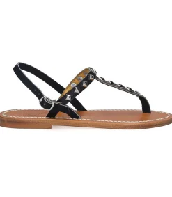 Online Sandales Valeriepyr Cuir Noir Femme Sandales & Tongs