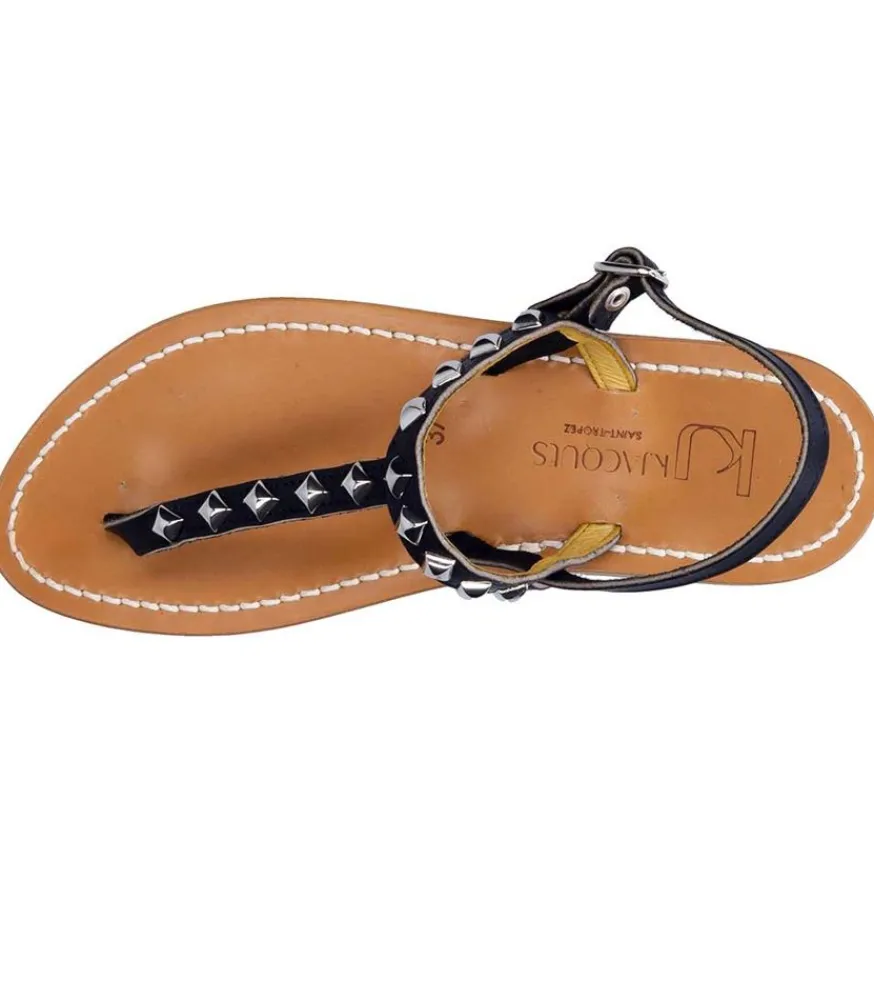 Online Sandales Valeriepyr Cuir Noir Femme Sandales & Tongs