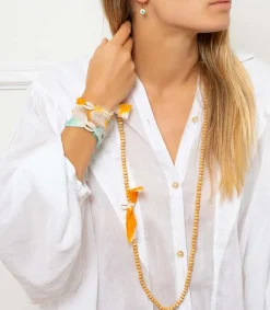 Sale Sautoir Cauri Et Noeud Tie & Dye Orange Femme Sautoirs