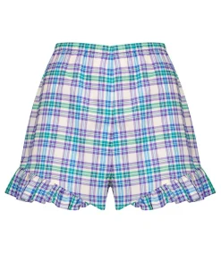 Discount Short A Carreaux Rod Western Bleu Femme Bas