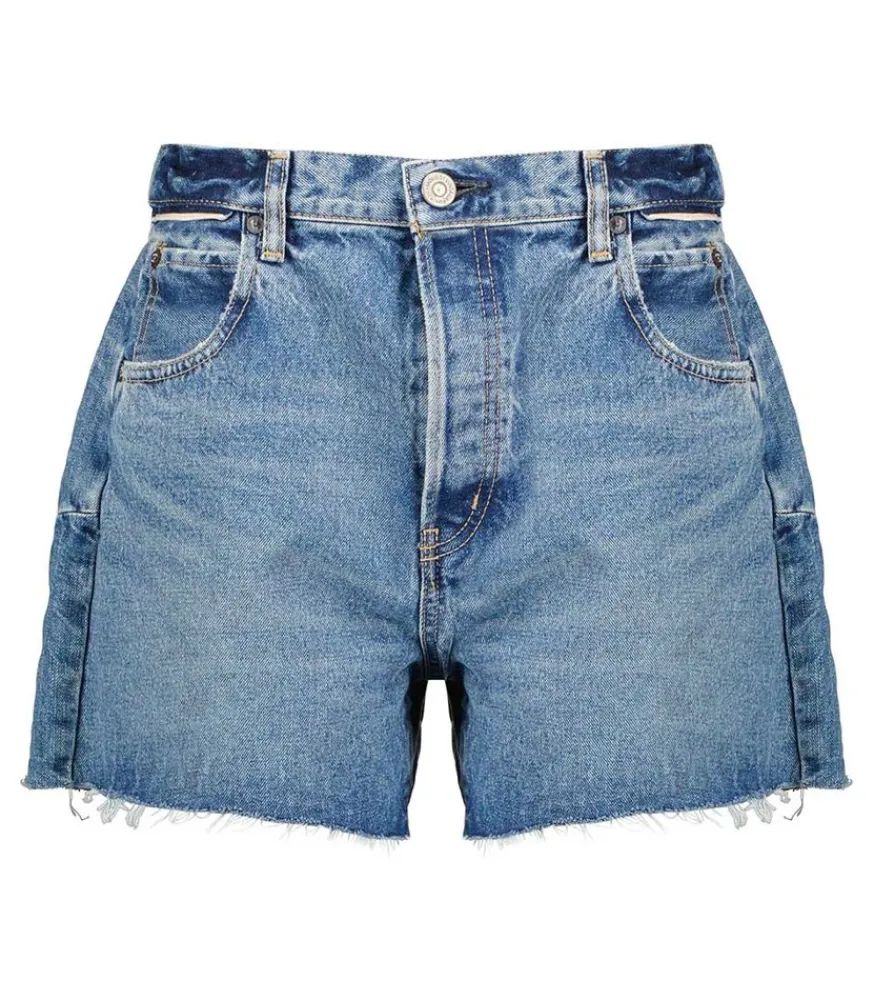 Discount Short En Denim Cary A Taille Haute Femme Bas