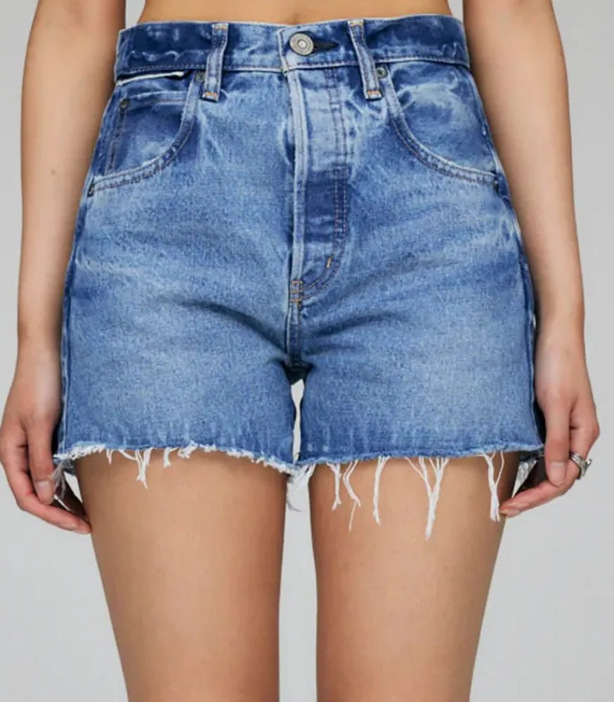 Discount Short En Denim Cary A Taille Haute Femme Bas