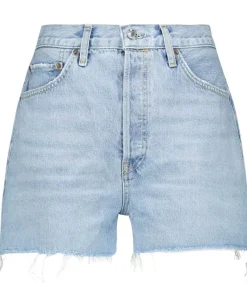 Clearance Short En Jean Cutoff Faded Vintage Indigo Femme Bas