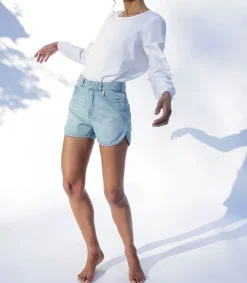 Short En Jean Light Blue Femme Bas