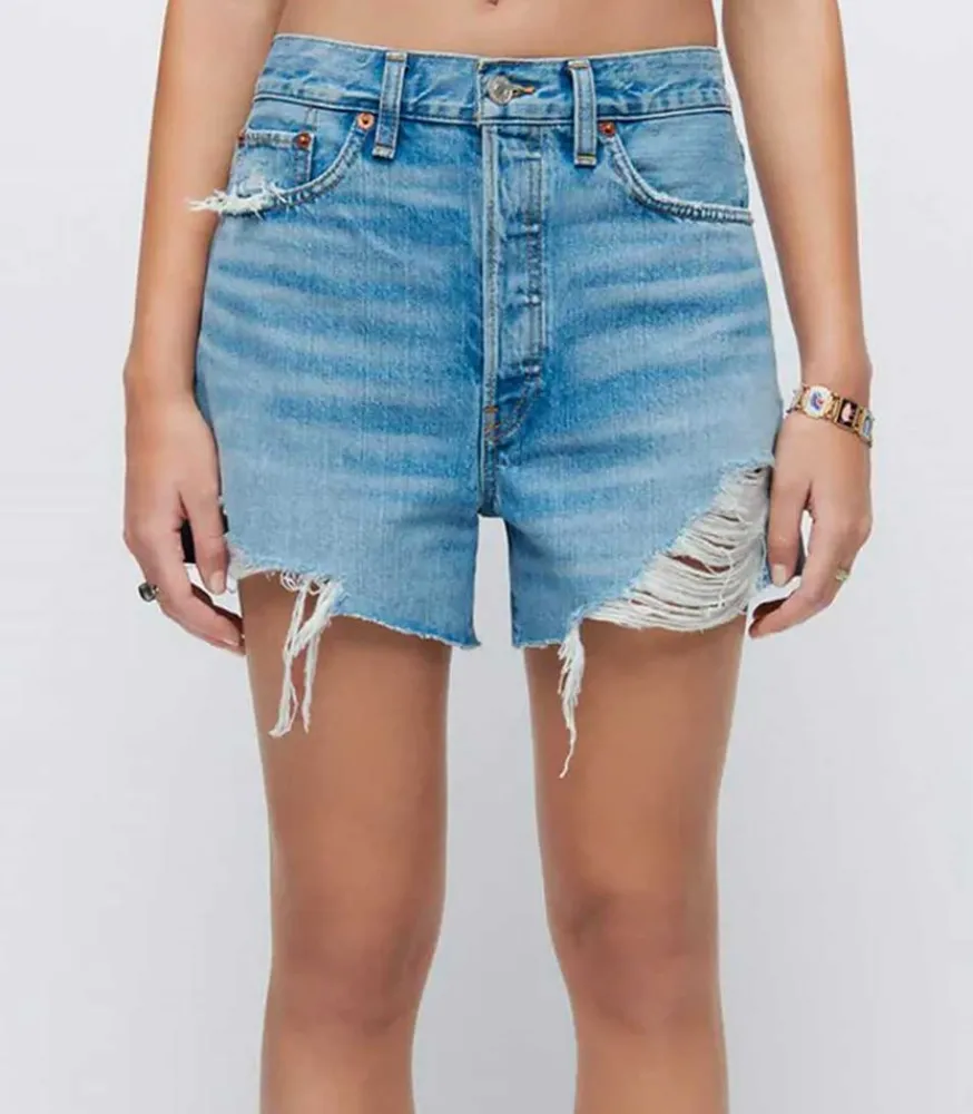 Short En Jean Low Slung Femme Bas