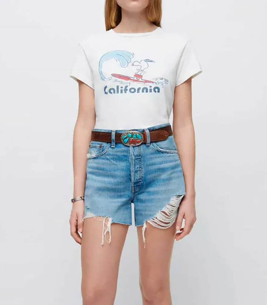 Short En Jean Low Slung Femme Bas