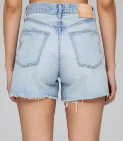 Sale Short Funston En Denim Bleu Clair Femme Bas