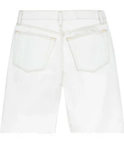 Sale Short Long En Denim Blanc Femme Bas