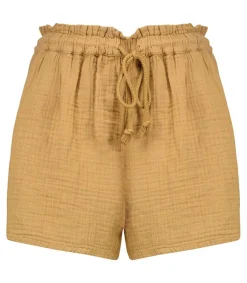Online Short Starla En Gaze De Coton Khaki Femme Bas