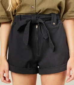 Online Short Trench Coat Noir Femme Bas